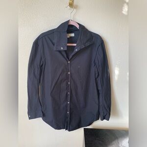 Initial Men’s Button Down Shirt Black Size 180/104A Goth Dress Shirt